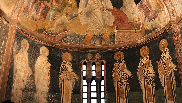 Fresco de la resurrecion de Cristo en San Salvador de Chora