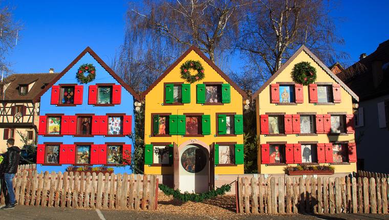 Calendario de adviento en Turckheim, Pueblo de Alsacia