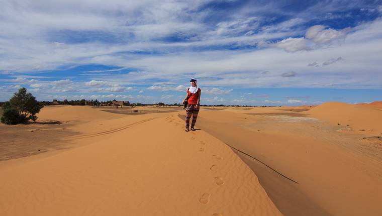 Dunas junto a nuestro hotel en el desierto de Merzouga