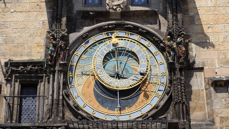 Esfera superior del reloj astronomico de Praga