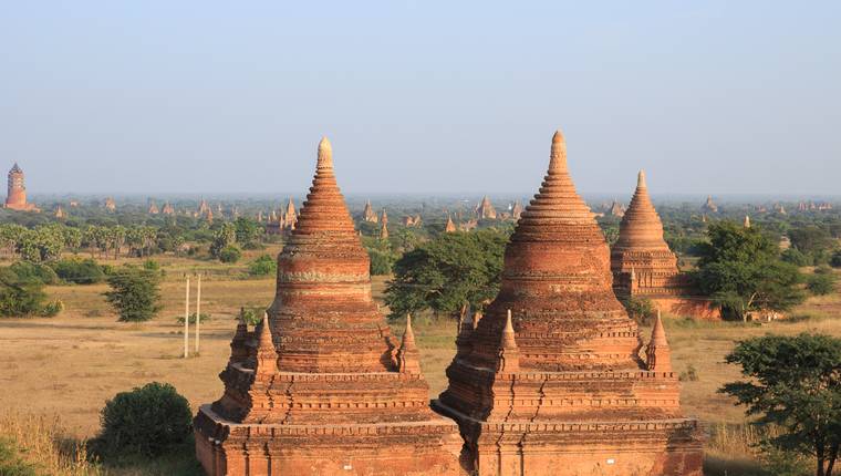 Extension enorme de templos en Bagan