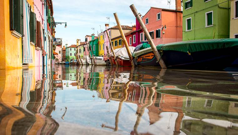 Fenomeno acqua alta en Burano