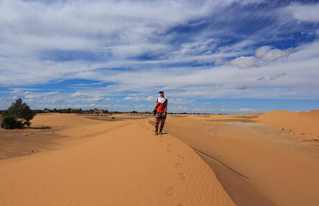 Dunas junto a nuestro hotel en el desierto de Merzouga