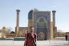 Aitor en el mausoleo de Gur-e Amir de Samarcanda
