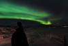 Henar contemplando su primera aurora boreal