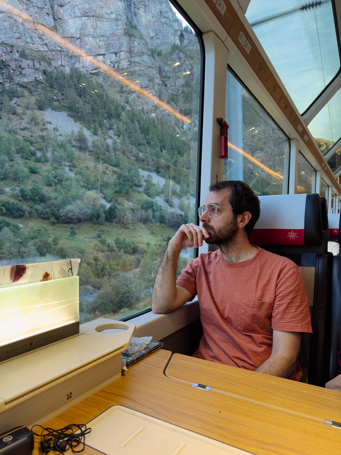 Aitor en el Glacier Express