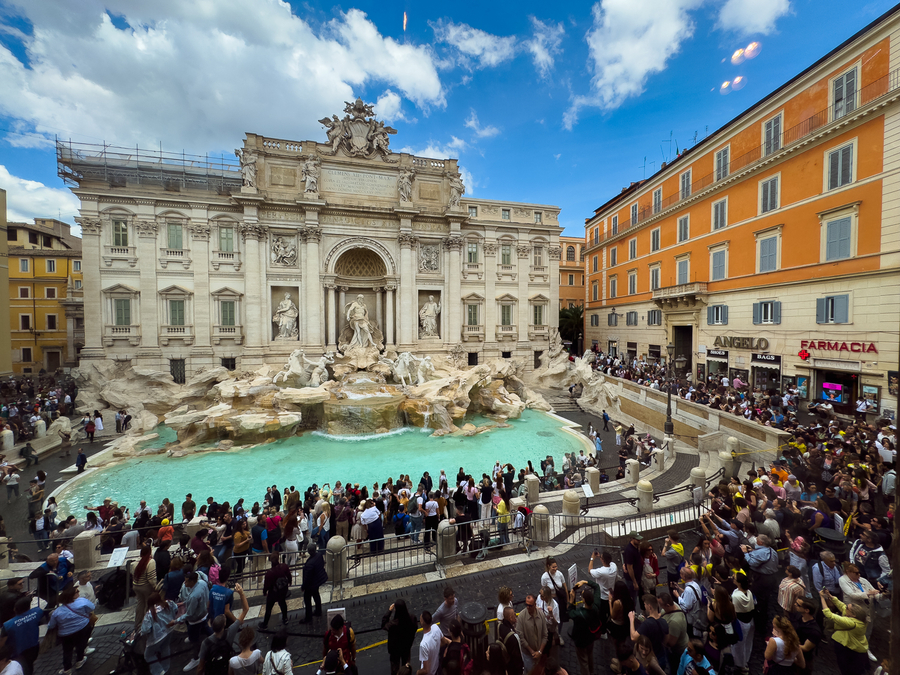 Fontana di Trevi en la ruta turística de Roma en 3 días
