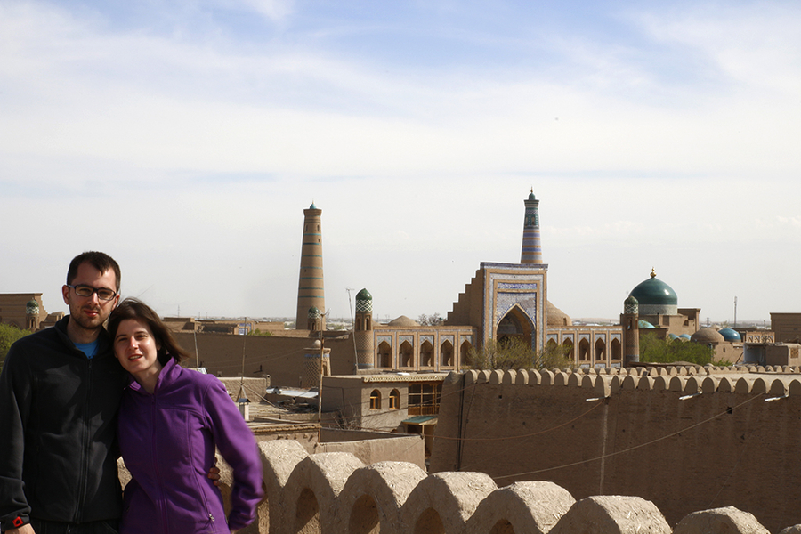 En el tejado del bed and breakfast Meros - Khiva