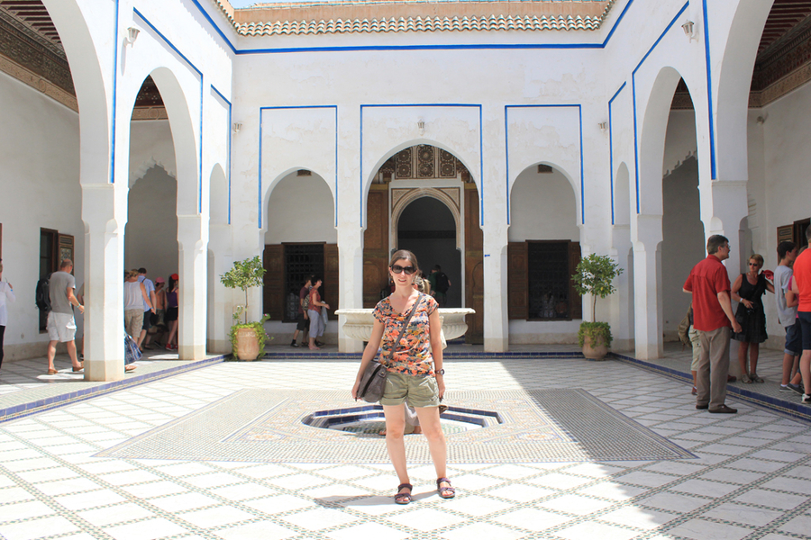 Patio en el palacio Bahia de Marrakech Patio en el palacio Bahia de Marrakech