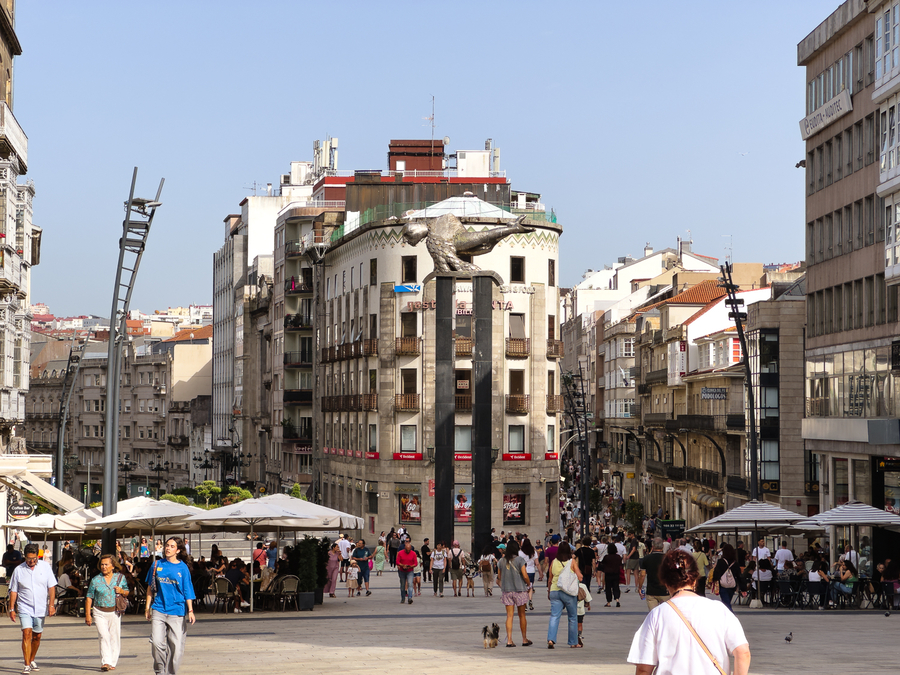 Plaza de la Princesa en Vigo en las Rías Baixas