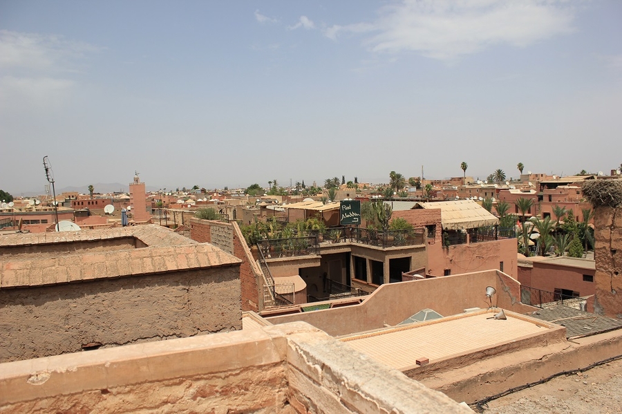 Vistas desde el Palacio Badi a Marrakech Vistas desde el Palacio Badi a Marrakech