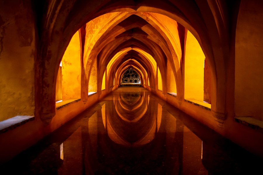 Aljibe almohade Alcázar de Sevilla