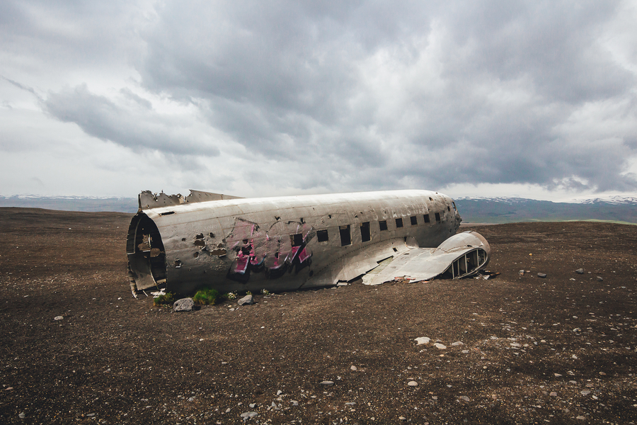 Avion estrellado en playa Islandia