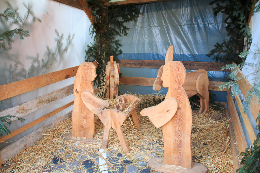 Pesebre de madera en Alsacia Pesebre de madera en Alsacia