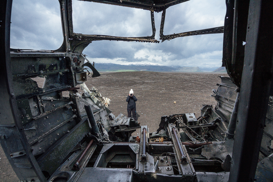 Cabina del avion abandonado de Islandia