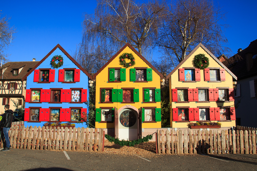 Calendario de adviento en Turckheim, Pueblo de Alsacia