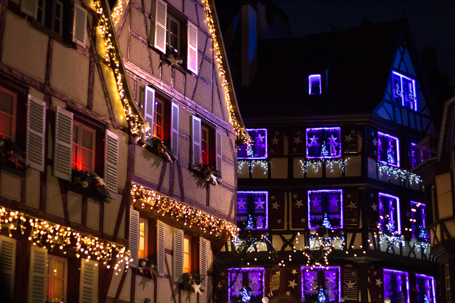 casas alsacianas en navidad
