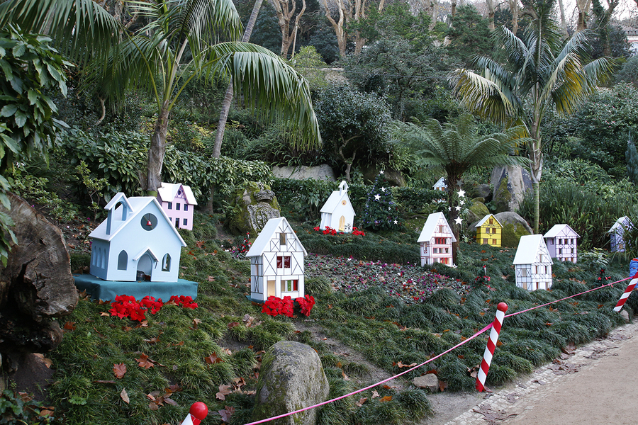 Casitas en Sintra en parque de Navidad Casitas en Sintra en parque de Navidad