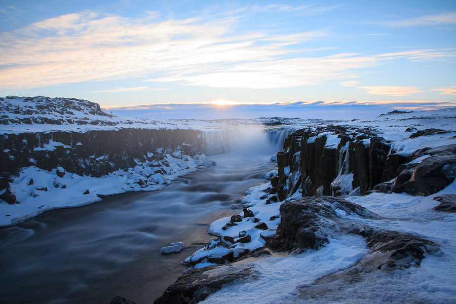 Cataratas en invierno en Islandia Cataratas en invierno en Islandia