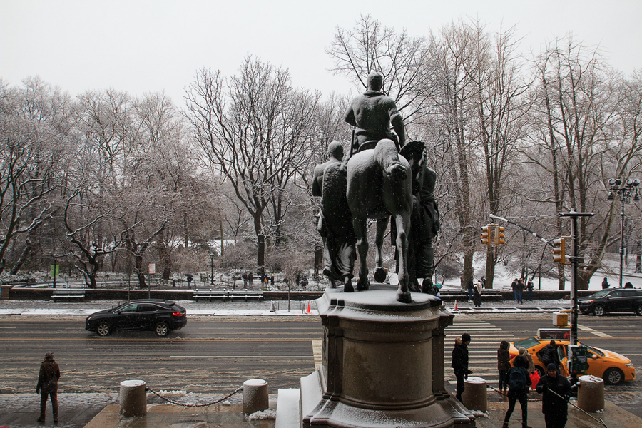 central park nevado en invierno