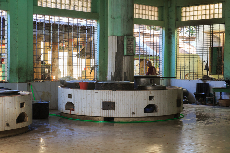 Cocina del Monasterio Kyakhat Waing Kyaung