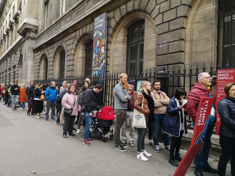 Cola para entrar en la Sainte Chapelle
