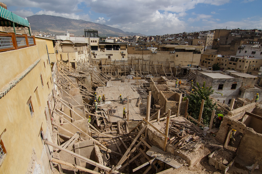 Cortidurias Chouwara en obras en Fez