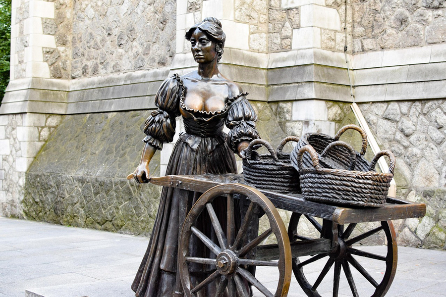 Ver la estatua de Molly Malone en tu ruta de 2 días por Dublín