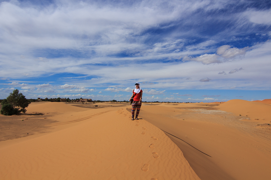 Dunas junto a nuestro hotel en el desierto de Merzouga