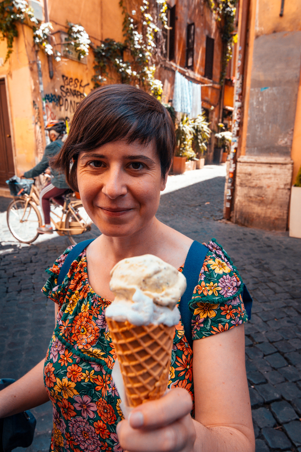 Helado Fiori di Luna en el Trastevere