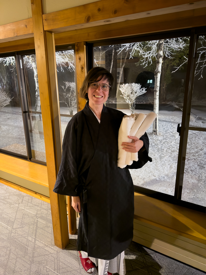 Onsen para huéspedes en nuestro ryokan de los alpes japoneses