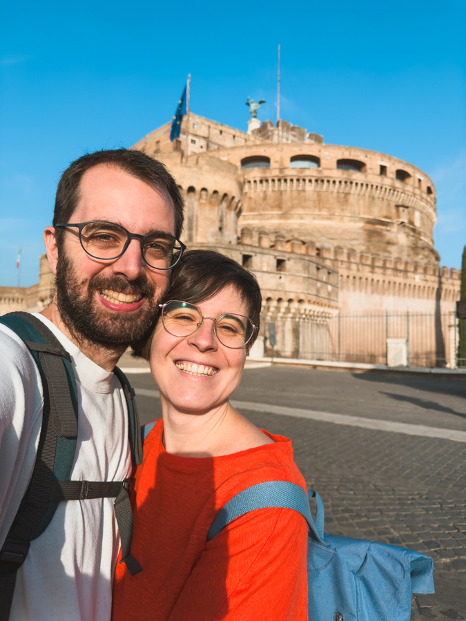 Henar y Aitor de Comete el Mundo en Castillo Sant Angelo