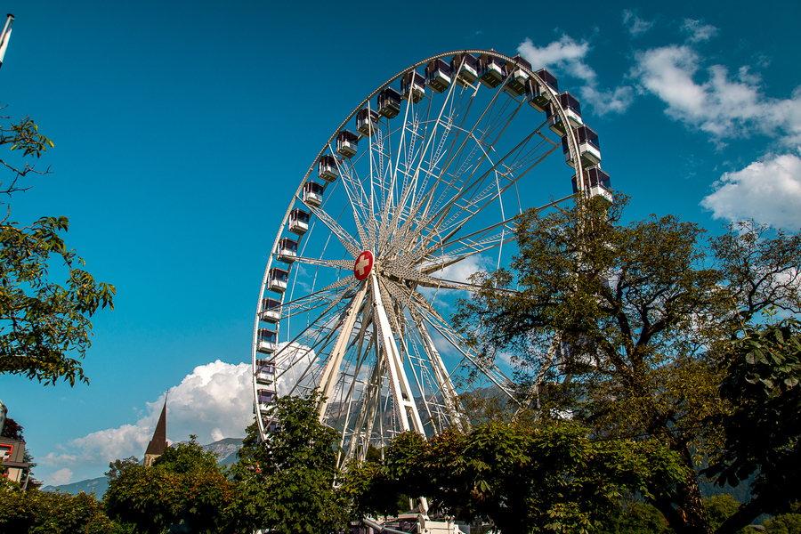 Noria en el parque Höhematte en Interlaken