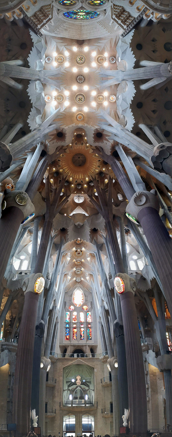 Panoramica interior Sagrada Familia Panoramica interior Sagrada Familia
