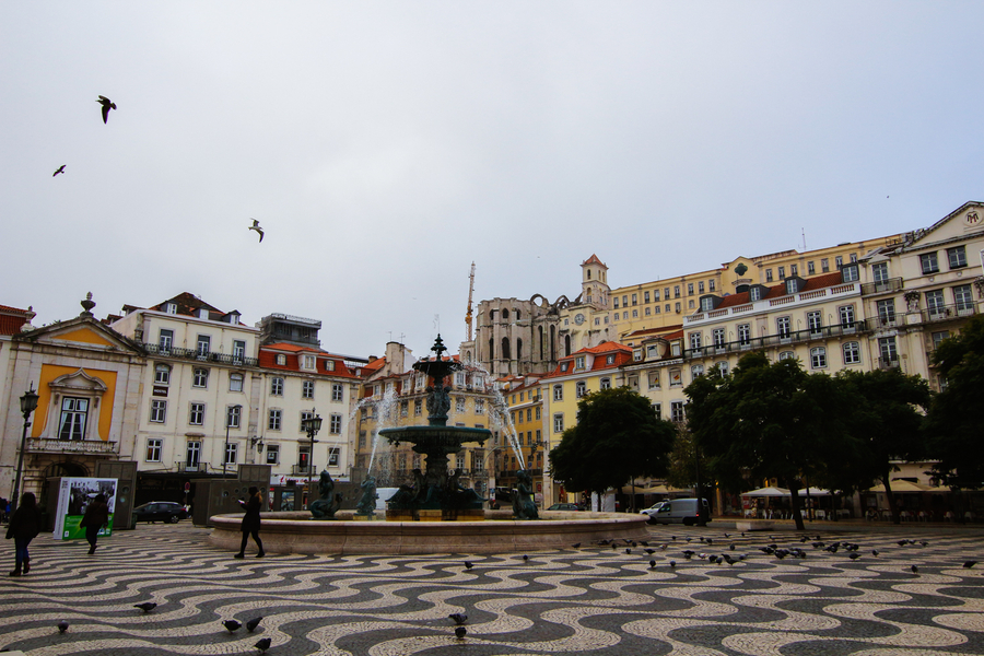 Plaza Rossio en Lisboa