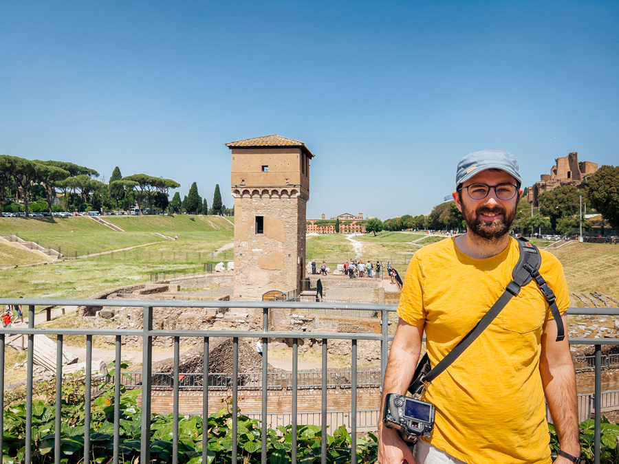 Aitor en el Circo Massimo en Roma en 4 días