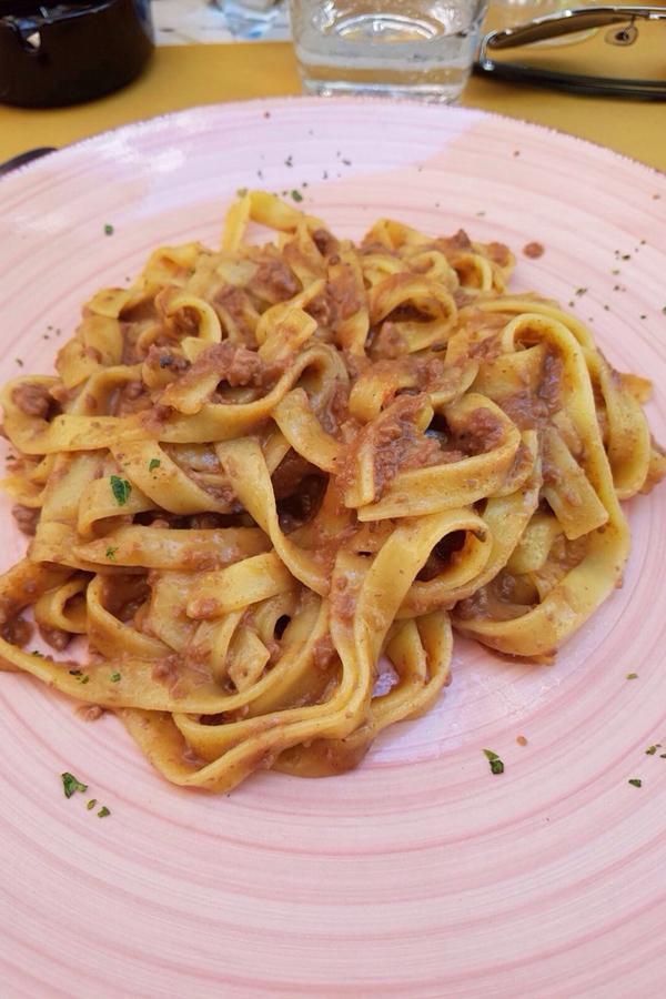Tagliattele de pato en Siena