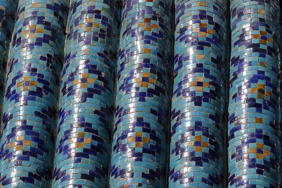 Tejados azul turquesa en Samarcanda