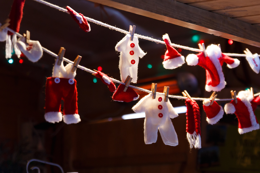 Tendedero con ropa de Navidad Tendedero con ropa de Navidad