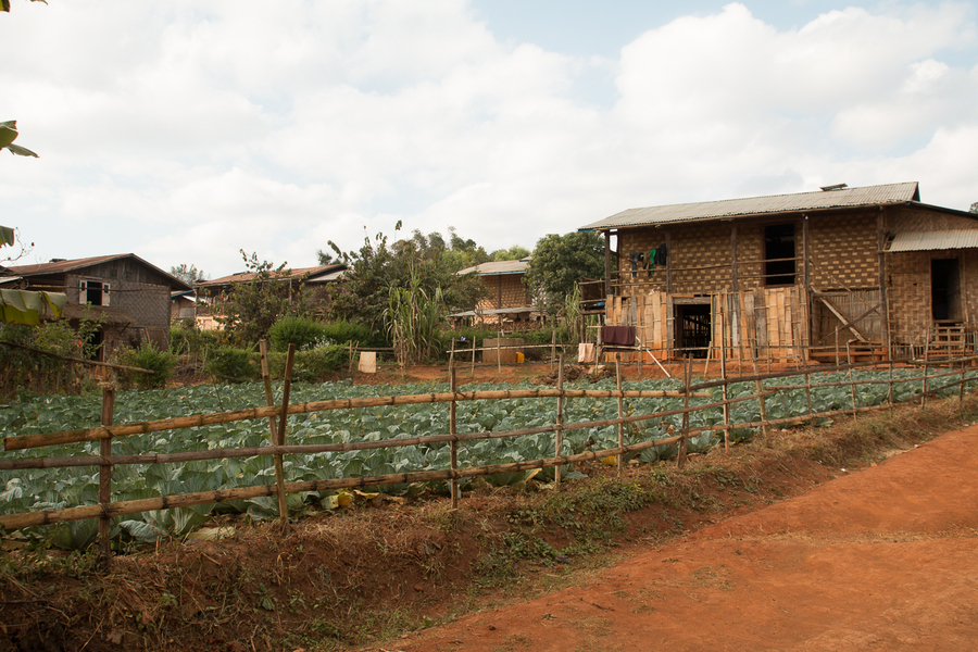 Tipicas casas del Myanamar rural