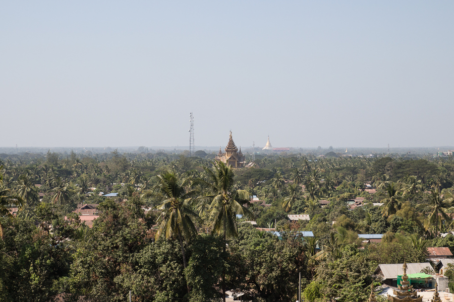 Vistas a Bago desde Hintha gon pagoda