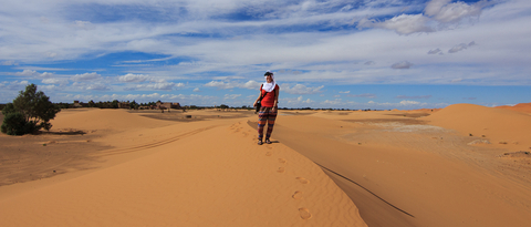 Dunas junto a nuestro hotel en el desierto de Merzouga