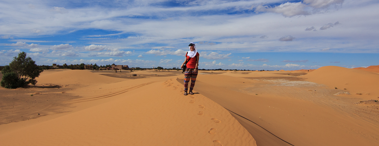 Dunas junto a nuestro hotel en el desierto de Merzouga
